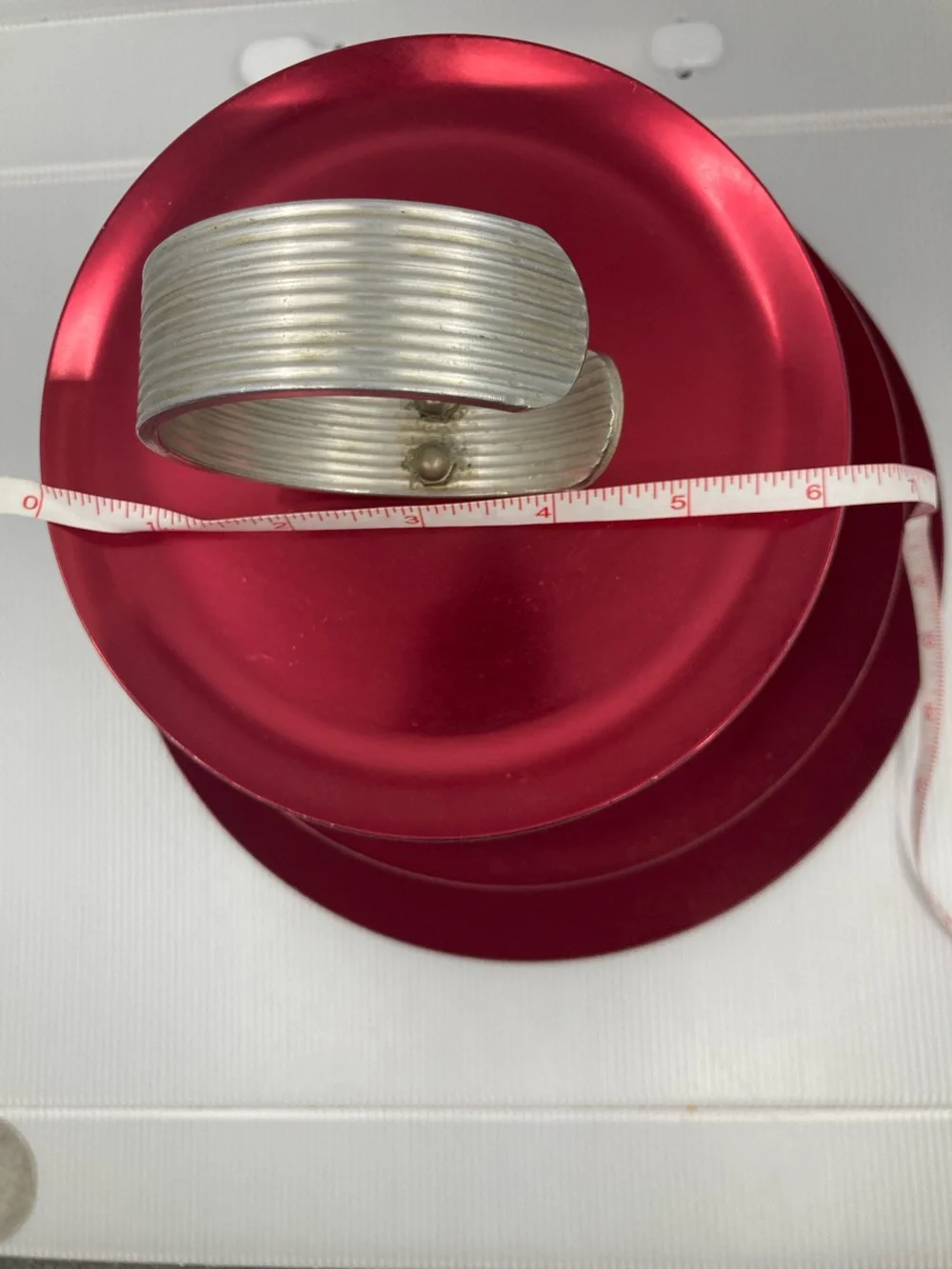 Vintage MCM Regal Ware 3-Tier Red Anodized Aluminum Serving Tray